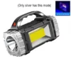 Outdoor Solar LED Flashlight Handheld Tactical Torch With COB Side Light Work Lamp USB Rechargeable Outdoor Camping Fishing Hiking Light Waterproof