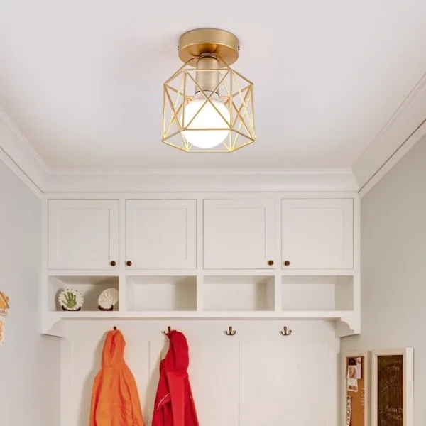 Ceiling Light Modern Nordic Retro Ceiling Lamp LED Light Lamp balcony bedroom decorative square cage ceiling light