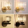 Wall lamp Modern indoor crystal wall lamp LED living room bedroom bedside wall lamp aisle lamp