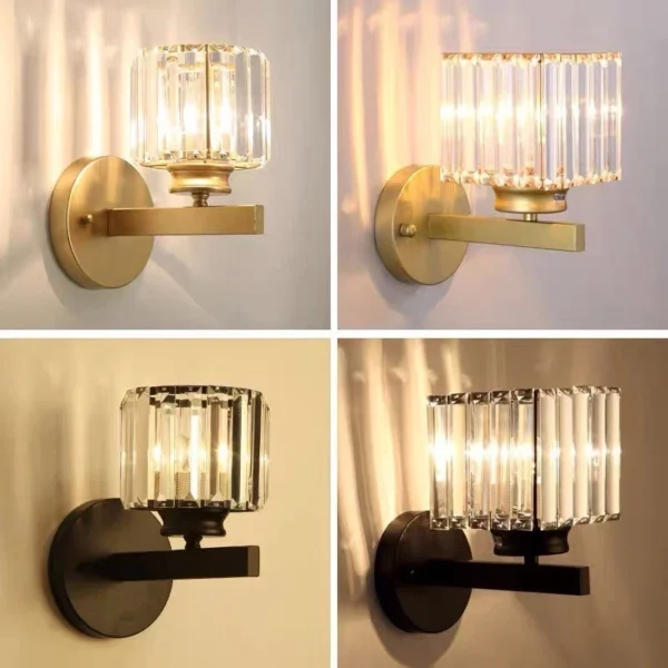 Wall lamp Modern indoor crystal wall lamp LED living room bedroom bedside wall lamp aisle lamp