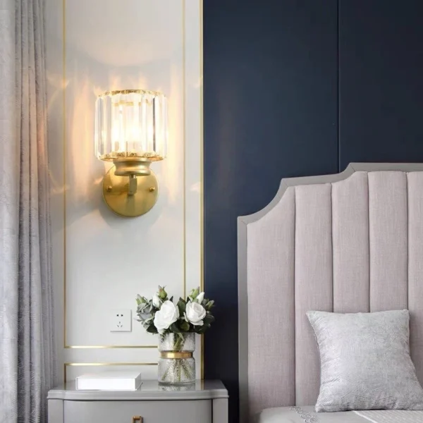 Wall lamp Modern indoor crystal wall lamp LED living room bedroom bedside wall lamp aisle lamp