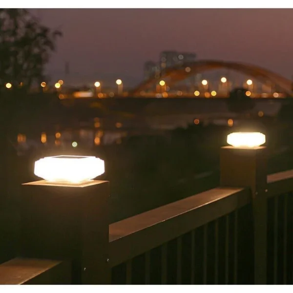 Solar LED Gate Post Ambient Lamp Outdoor Lawn  Garden Yard Balcony Stairs Terrace Fence Path Decor Wall Light Waterproof