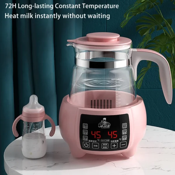 Thermostatic Milk Warmer Glass Kettle Hot Water and Milk Heating Intelligent Insulated Milk Maker