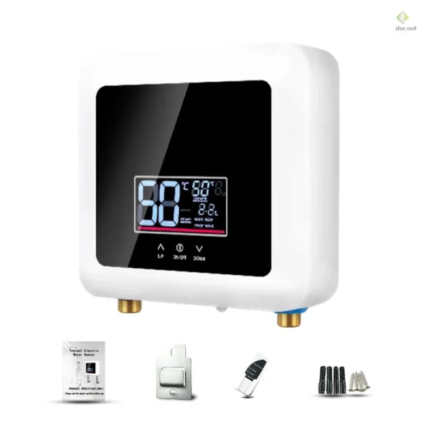 sg-11134201-7rdx9-m0mvpbw2wqswfa.webp Instant Water Heater 7500W Mini Electric Tankless Water Heater Wall Mounted LED Display Support Thermostat Mode Power Adjustment for Home Kitchen Bathroom