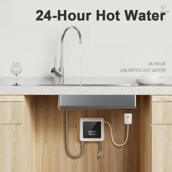 sg-11134201-7rdxo-m0mvpddmrse221.webp Instant Water Heater 7500W Mini Electric Tankless Water Heater Wall Mounted LED Display Support Thermostat Mode Power Adjustment for Home Kitchen Bathroom